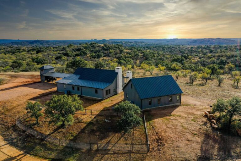 Newly built home in Texas at sunrise
