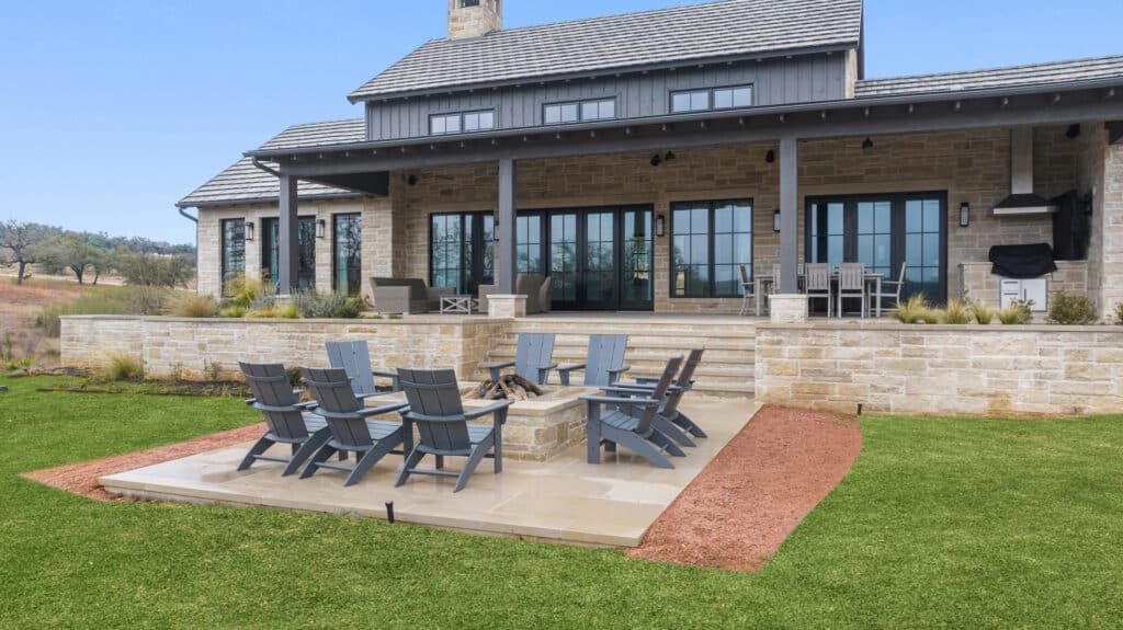 Hagee Lane Ranch patio and fire pit for outdoor gatherings in Austin, TX, near Dallas